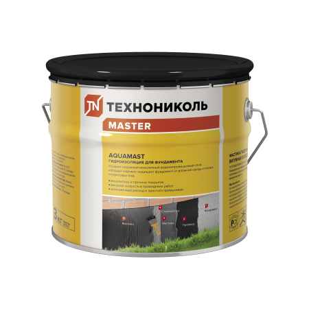 ТЕХНОНИКОЛЬ Мастика битумная AquaMast, ведро 3 кг (420915)
