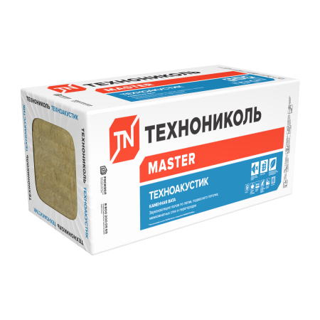 ТЕХНОНИКОЛЬ Звукоизоляция ТЕХНОАКУСТИК, 1200х600х50 мм, (8 плит, 5,76 кв.м) (441217)