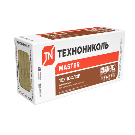 ТЕХНОНИКОЛЬ Звукоизоляция ТЕХНОФЛОР СТАНДАРТ, 1200х600х40 мм, (6 плит, 4,32 кв.м) (395408)